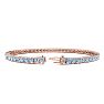 Aquamarine Bracelet: Aquamarine Jewelry: 4 Carat Aquamarine And Diamond Graduated Tennis Bracelet In 14 Karat Rose Gold, 7 Inches Image-2