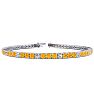 3 1/2 Carat Citrine And Diamond Graduated Tennis Bracelet In 14 Karat White Gold, 6 1/2 Inches Image-1
