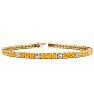 3 1/2 Carat Citrine And Diamond Graduated Tennis Bracelet In 14 Karat Yellow Gold, 6 1/2 Inches Image-1