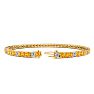 3 1/2 Carat Citrine And Diamond Graduated Tennis Bracelet In 14 Karat Yellow Gold, 6 1/2 Inches Image-2
