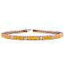 4 1/4 Carat Citrine And Diamond Graduated Tennis Bracelet In 14 Karat Rose Gold, 7 1/2 Inches Image-1