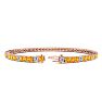 4 1/4 Carat Citrine And Diamond Graduated Tennis Bracelet In 14 Karat Rose Gold, 7 1/2 Inches Image-2