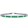 5 2/3 Carat Emerald And Diamond Graduated Tennis Bracelet In 14 Karat White Gold, 9 Inches Image-1