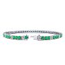 5 2/3 Carat Emerald And Diamond Graduated Tennis Bracelet In 14 Karat White Gold, 9 Inches Image-2