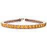 11 1/5 Carat Citrine Tennis Bracelet In 14 Karat Rose Gold, 8 1/2 Inches Image-1