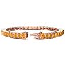 11 1/5 Carat Citrine Tennis Bracelet In 14 Karat Rose Gold, 8 1/2 Inches Image-2