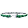 13 1/4 Carat Emerald Tennis Bracelet In 14 Karat White Gold, 8 Inches Image-2