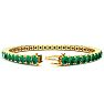 11 1/2 Carat Emerald Tennis Bracelet In 14 Karat Yellow Gold, 7 Inches Image-2