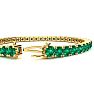 11 1/2 Carat Emerald Tennis Bracelet In 14 Karat Yellow Gold, 7 Inches Image-3