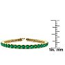 11 1/2 Carat Emerald Tennis Bracelet In 14 Karat Yellow Gold, 7 Inches Image-4