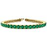 14 3/4 Carat Emerald Tennis Bracelet In 14 Karat Yellow Gold, 9 Inches Image-1