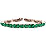14 3/4 Carat Emerald Tennis Bracelet In 14 Karat Rose Gold, 9 Inches Image-1