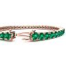 14 3/4 Carat Emerald Tennis Bracelet In 14 Karat Rose Gold, 9 Inches Image-3
