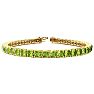 9 3/4 Carat Peridot Tennis Bracelet In 14 Karat Yellow Gold, 7 1/2 Inches Image-1