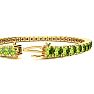 9 3/4 Carat Peridot Tennis Bracelet In 14 Karat Yellow Gold, 7 1/2 Inches Image-3