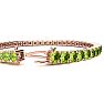 11 1/5 Carat Peridot Tennis Bracelet In 14 Karat Rose Gold, 8 1/2 Inches Image-3