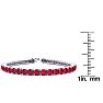 Ruby Bracelet; Ruby Tennis Bracelet; 11 1/2 Carat Ruby Tennis Bracelet In 14 Karat White Gold Image-4
