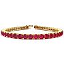 Ruby Bracelet; Ruby Tennis Bracelet; 10 1/2 Carat Ruby Tennis Bracelet In 14 Karat Yellow Gold Image-1