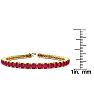 Ruby Bracelet; Ruby Tennis Bracelet; 10 1/2 Carat Ruby Tennis Bracelet In 14 Karat Yellow Gold Image-4