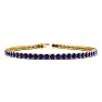 5 1/4 Carat Sapphire Tennis Bracelet In 14 Karat Yellow Gold, 7 Inches Image-1