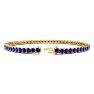 5 1/4 Carat Sapphire Tennis Bracelet In 14 Karat Yellow Gold, 7 Inches Image-2