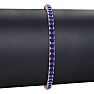 5 1/4 Carat Sapphire Tennis Bracelet In 14 Karat Rose Gold, 7 Inches Image-5