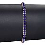 6 1/3 Carat Sapphire Tennis Bracelet In 14 Karat Rose Gold, 8 1/2 Inches Image-5