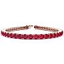 Ruby Bracelet; Ruby Tennis Bracelet; 14 1/3 Carat Ruby Tennis Bracelet In 14 Karat Rose Gold Image-1
