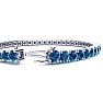 7 3/4 Carat Blue Diamond Tennis Bracelet In 14 Karat White Gold, 6 Inches Image-4