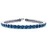 9 1/2 Carat Blue Diamond Tennis Bracelet In 14 Karat White Gold, 7 Inches Image-1