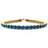 7 3/4 Carat Blue Diamond Tennis Bracelet In 14 Karat Yellow Gold, 6 Inches Image-1