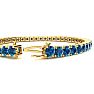 10 1/2 Carat Blue Diamond Tennis Bracelet In 14 Karat Yellow Gold, 8 Inches Image-3