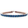 7 3/4 Carat Blue Diamond Tennis Bracelet In 14 Karat Rose Gold, 6 Inches Image-1