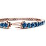 7 3/4 Carat Blue Diamond Tennis Bracelet In 14 Karat Rose Gold, 6 Inches Image-3
