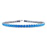 5 1/4 Carat Blue Topaz Tennis Bracelet In 14 Karat White Gold, 7 Inches Image-1
