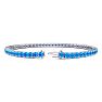 5 1/4 Carat Blue Topaz Tennis Bracelet In 14 Karat White Gold, 7 Inches Image-2
