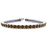 9 3/4 Carat Chocolate Bar Brown Champagne Diamond Tennis Bracelet In 14 Karat White Gold, 7 1/2 Inches Image-1