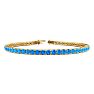 5 1/4 Carat Blue Topaz Tennis Bracelet In 14 Karat Yellow Gold, 7 Inches Image-1