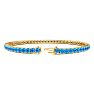 5 1/4 Carat Blue Topaz Tennis Bracelet In 14 Karat Yellow Gold, 7 Inches Image-2