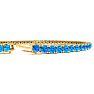 5 1/4 Carat Blue Topaz Tennis Bracelet In 14 Karat Yellow Gold, 7 Inches Image-3