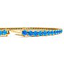 6 1/3 Carat Blue Topaz Tennis Bracelet In 14 Karat Yellow Gold, 8 1/2 Inches Image-3