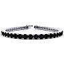 10 1/2 Carat Black Diamond Tennis Bracelet In 14 Karat White Gold, 8 Inches Image-1