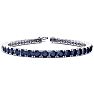 12 Carat Sapphire Tennis Bracelet In 14 Karat White Gold, 6 1/2 Inches Image-1