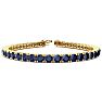 12 3/4 Carat Sapphire Tennis Bracelet In 14 Karat Yellow Gold, 7 Inches Image-1