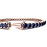12 Carat Sapphire Tennis Bracelet In 14 Karat Rose Gold, 6 1/2 Inches Image-3