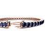 12 3/4 Carat Sapphire Tennis Bracelet In 14 Karat Rose Gold, 7 Inches Image-3
