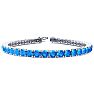 10 3/4 Carat Blue Topaz Tennis Bracelet In 14 Karat White Gold, 6 1/2 Inches Image-1