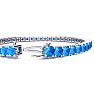 10 3/4 Carat Blue Topaz Tennis Bracelet In 14 Karat White Gold, 6 1/2 Inches Image-3