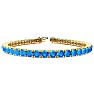11 1/2 Carat Blue Topaz Tennis Bracelet In 14 Karat Yellow Gold, 7 Inches Image-1