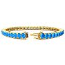 11 1/2 Carat Blue Topaz Tennis Bracelet In 14 Karat Yellow Gold, 7 Inches Image-2